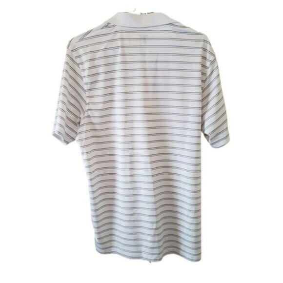 Old Navy REC Tech Performance Gear Men's White with Light Gray Stripes Polo - Picture 2 of 3